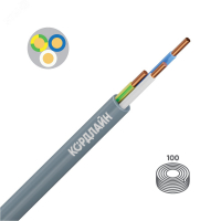 Кабель силовой ВВГнг(А)-LS 3x1,5ок(N,PE)-0,66 100м ТРТС КОРДЛАЙН ЭК000114493