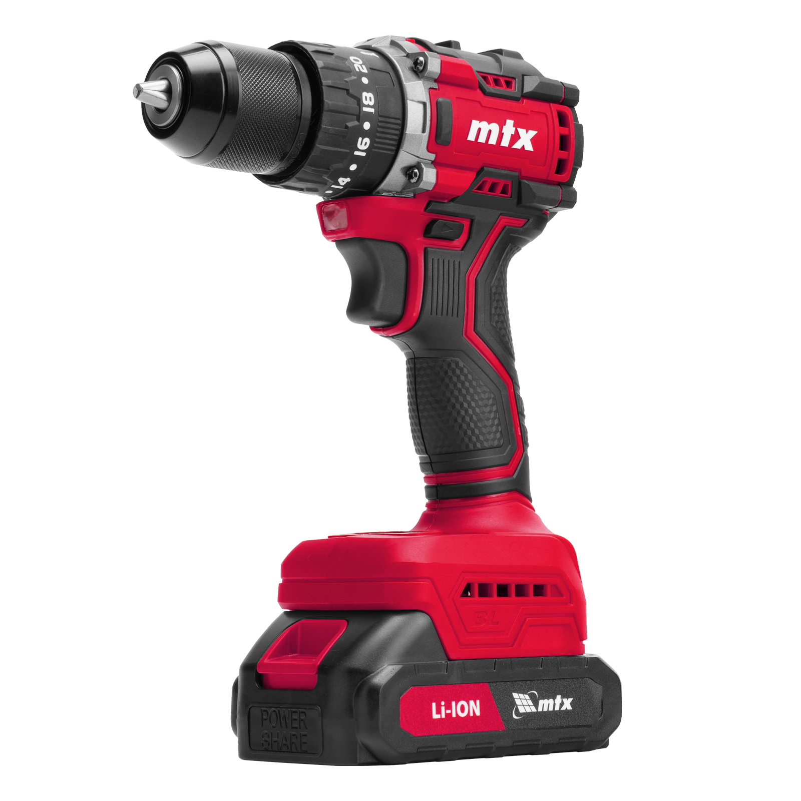 Дрель-шуруповерт аккумуляторная ударная бесщет. CIDS-BL-20, Li-Ion, 20 В Matrix 26188      