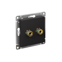 Аудиорозетка ATLASDESIGN двухместная карбон Systeme Electric ATN001087