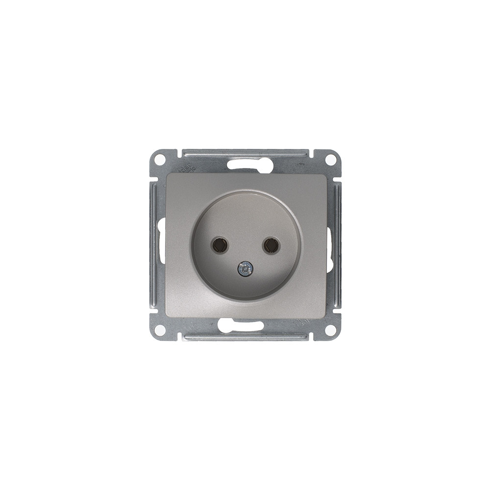 GLOSSA розетка с заземлением платина Systeme Electric GSL001243