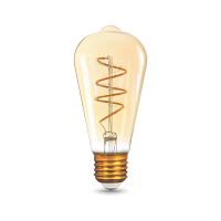 Лампа светодиодная филаментная LED 6 Вт 360 лм 2400К ST64 теплый E27 AC 220В золотистая колба Black Filament GAUSS 157802006