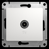 GLOSSA Розетка телевизионная TV одиночная в рамку 1дБ белая Systeme Electric GSL000191