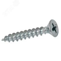 Саморез универсальный 3.0х40 потайная голова белый цинк Крепдил screw-UNI-3.0х40b