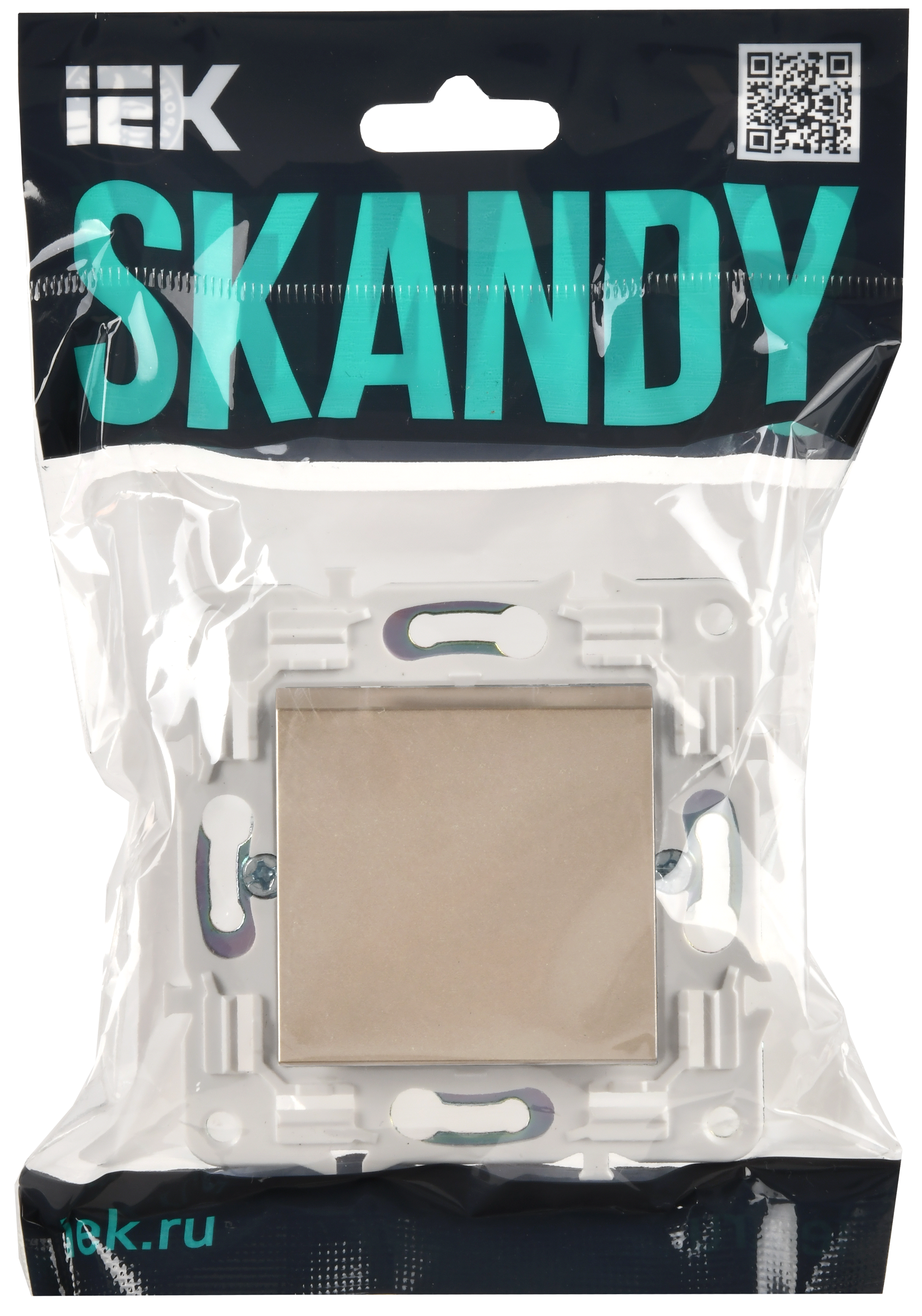 SKANDY Выключатель 1-клавишный проходной 10А SK-V02Sa песочный IEK SK-V12-0-10-K98