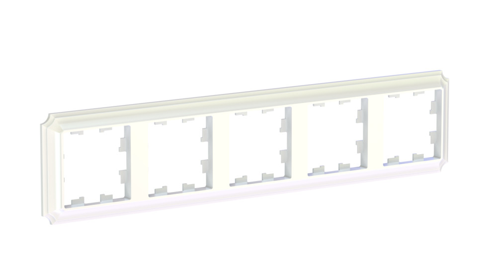 ATLASDESIGN ANTIQUE 5-постовая рамка, универсальная, ЖЕМЧУГ Systeme Electric ATN100405