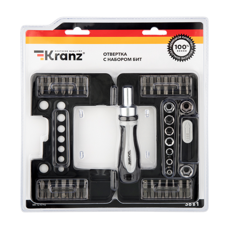 Набор отверток 38 предметов в кейсе Kranz KR-12-4792