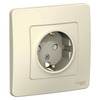 BLANCA скрытой установки розетка с заземлением со шторками, 16А, 250В, молочный Systeme Electric BLNRS001112