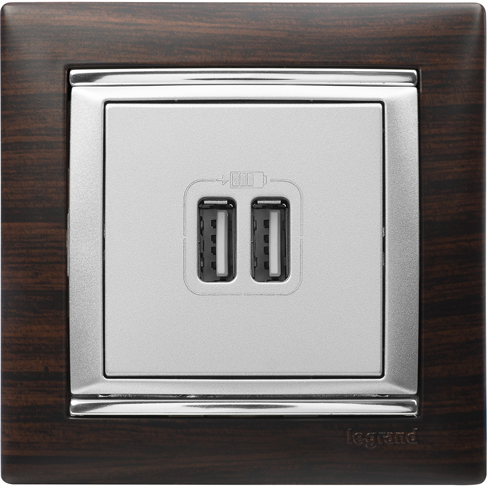 VALENA Рамка 1 пост темное дерево/серебро Legrand/Daccord 770371