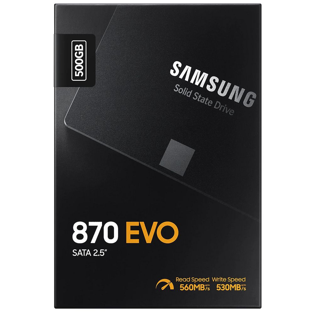 Накопитель SSD 2.5'' 500ГБ  870 EVO, SATA III, 3D V-NAND TLC, 560/530 Мб/с Samsung MZ-77E500B/EU 100677