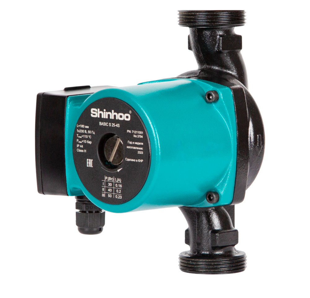Насос циркуляционный BASIC S 25-6S 180 1x230V 3   скорости Shinhoo 71211002
