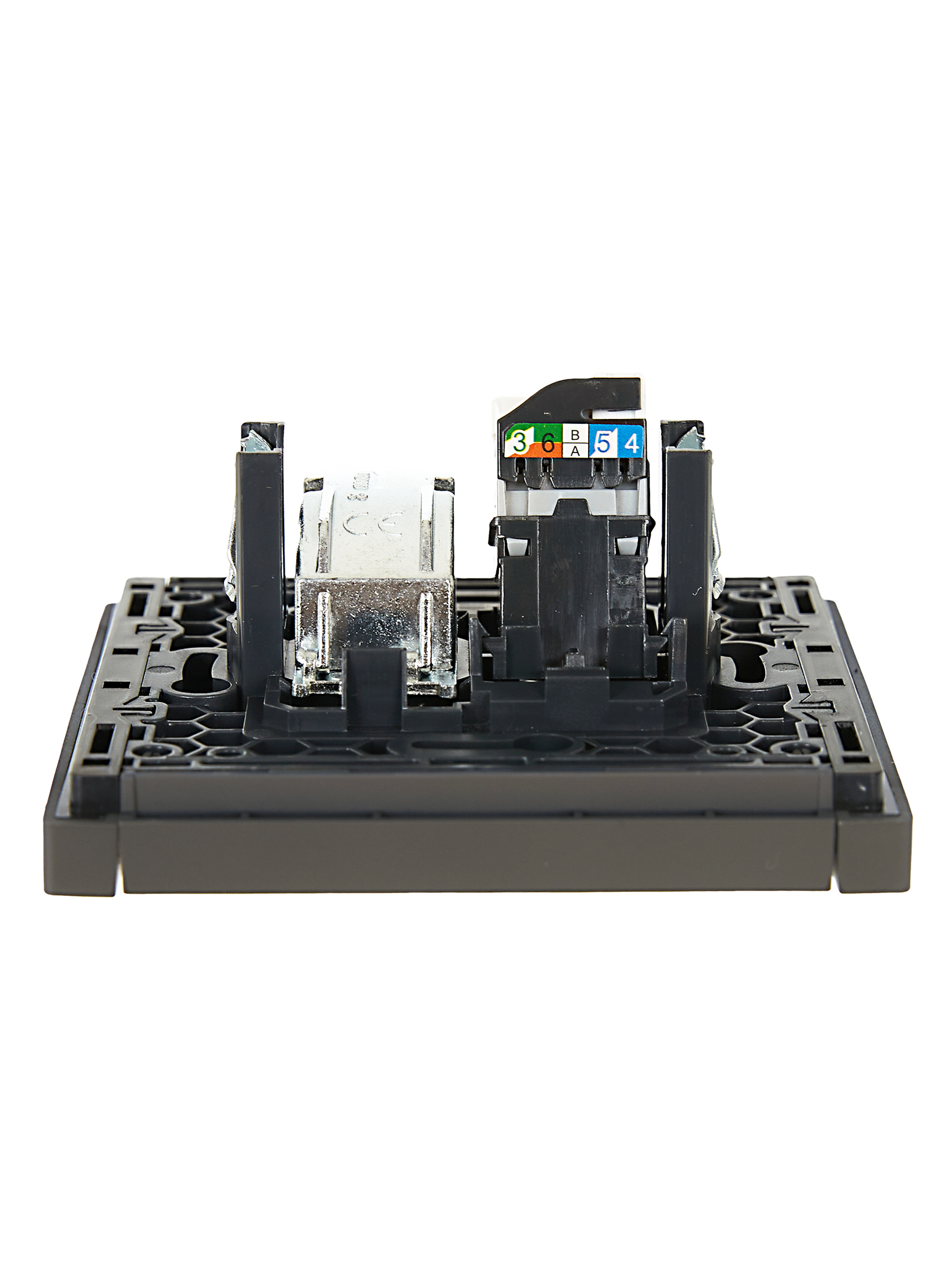 FORTE&PIANO Розетка двойная TV+RJ45 кат.5E FP336 серый IEK FP-AK20-1-K03