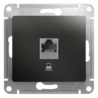 GLOSSA Розетка компьютерная RJ45 категория 5E антрацит в рамку Systeme Electric GSL000781K