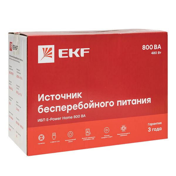 Источник Бесперебойного Питания Line-interactive E-Power SSW 200 800 ВА EKF SSW-800