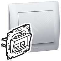 Galea Life Розетка компьютерная RJ45 категория 5е UTP 2 выхода монтаж на захватах Legrand 775766