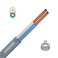 Кабель силовой ВВГ-Пнг(А)-LS 2x1,5ок(N)-0,66 100м ТРТС КОРДЛАЙН ЭК000114488