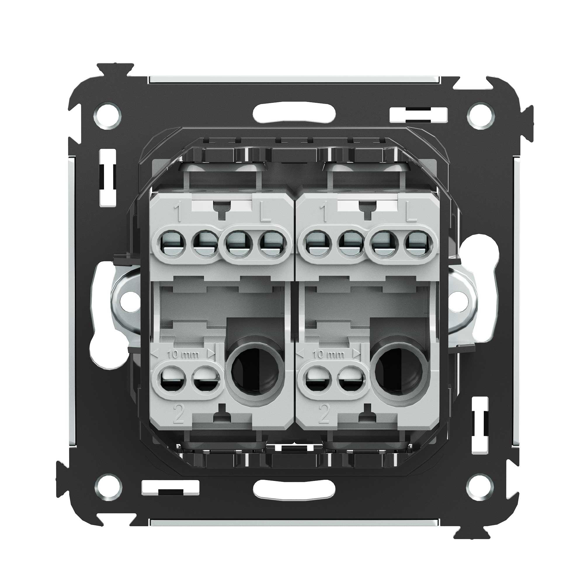 Avanti Переключатель двухклавишный в стену, , Черный матовый DKC 4412114
