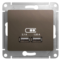 GLOSSA Розетка USB 5В/2100мА мех. шоколад Systeme Electric GSL000833