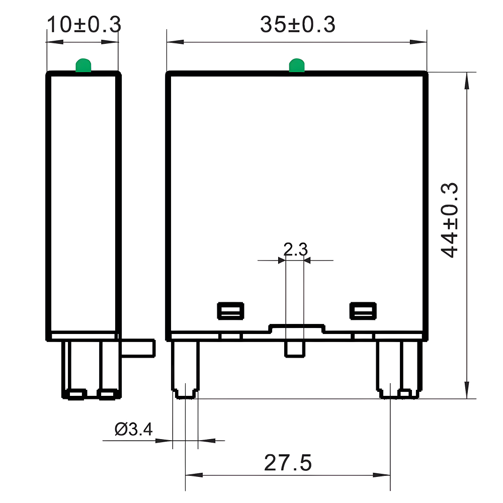 Модуль индикации и защиты, LED зелёный+Варистор (A1+), 24V AC/DC DKC BIMD-LV1G