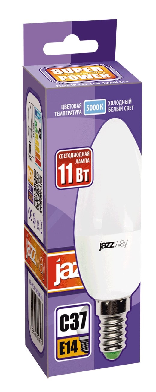 Лампа светодиодная LED 11Вт 230Вт E14 холодный матовый свеча Jazzway JazzWay 5019218