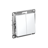 Выключатель двухклавишный ATLASDESIGN схема 5 10АХ механизм белый Systeme Electric ATN000151