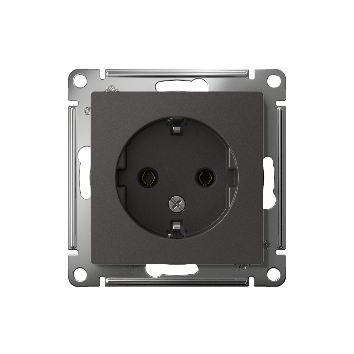 ATLASDESIGN РОЗЕТКА с заземлением, 16А, механизм, БАЗАЛЬТ Systeme Electric ATN001443