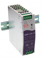 Блок питания AC-DC, 120Вт, вход 180-550V AC, 47-63Гц,254-780V DC, выход 24В,0-5A, рег. вых=24-29В, в кожухе на DIN-рейку Mean Well WDR-120-24 Т00297182