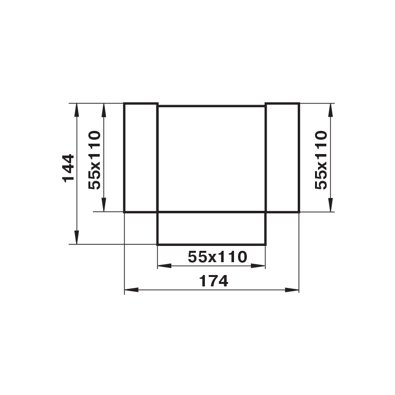 Тройник 55 х 110 в индивидуальной упаковке 535 ZERNBERG 10191581 00-019158  