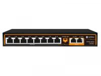 Коммутатор неуправляемый 10 портов RJ45 10 100 Мб/с PoE 90Вт Optimus CCTV U1E-8F/2F В0000019787