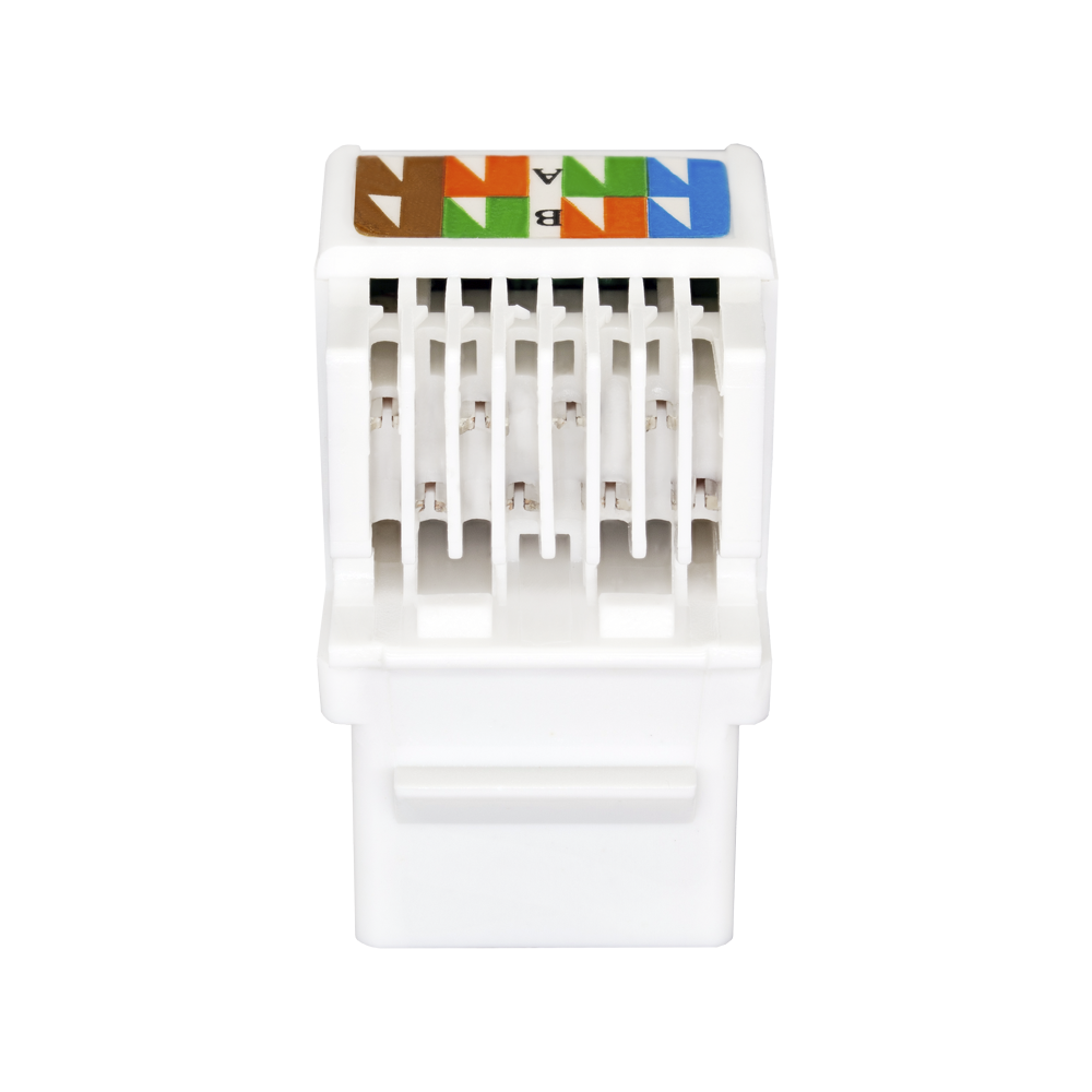 Keystone Jack 8P8C (RJ-45), UTP, Cat.5e. заделка без инструмента, белый SUPRLAN 10-0312