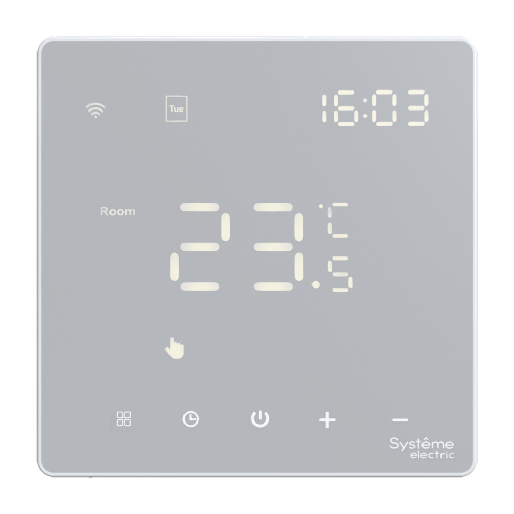 ARTGALLERY ТЕРМОСТАТ программируемый с Wi-Fi для электрического теплого пола, 16 А, моноблочный, БЕЛЫЙ Systeme Electric GAL000138