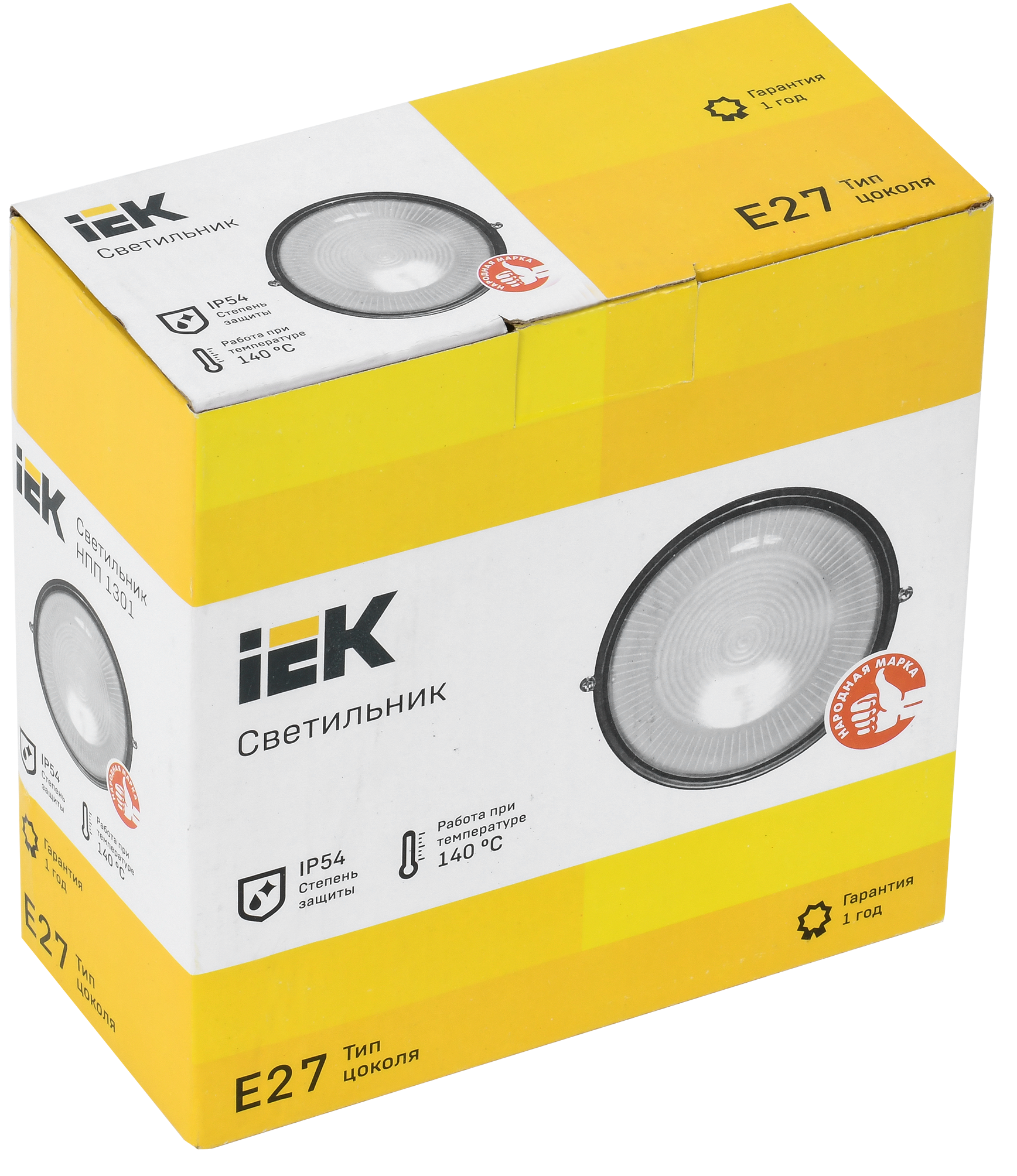 Светильник НПП1301 черный/круг 60Вт IP54 IEK LNPP0-1301-1-060-K02