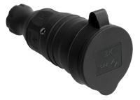 Розетка переносная каучук 16А 2Р+E IР44 ОМЕГА IEK PKR21-016-2-K02