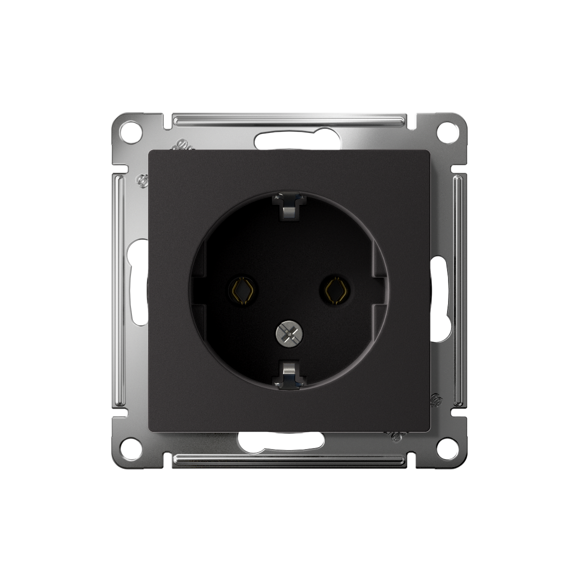 Розетка ATLASDESIGN с заземлением 16А механизм карбон Systeme Electric ATN001043