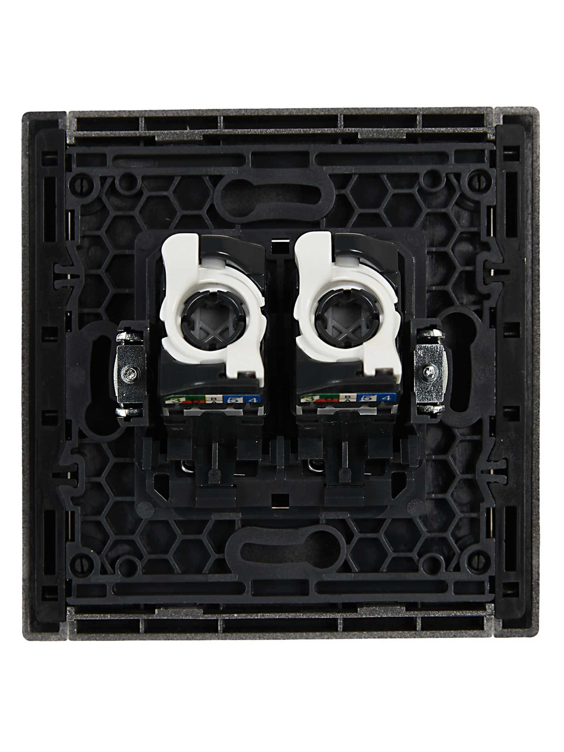 FORTE&PIANO Розетка компьютерная двойная RJ45 кат.5E FP533 сталь IEK FP-K20-1-K46