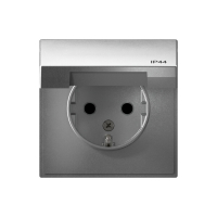 ARTGALLERY розетка с заземл. со шт. с крышк, 16А, IP44, механизм, алюминий Systeme Electric GAL440346