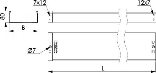 Лоток неперфорированный 150х80х3000 DKC 35063