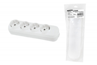 Колодка розеточная 4 гнезда 2П+3 16А 250В белая серии Народная TDM ELECTRIC SQ1806-0420