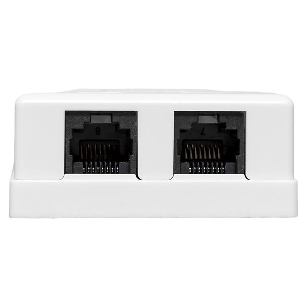 Розетка настенная TERACOM Cat.5E неэкранированная 2 порта RJ-45 Dual IDC белая EKF TRC-WBOX-2RJ45-5EUTP-WH
