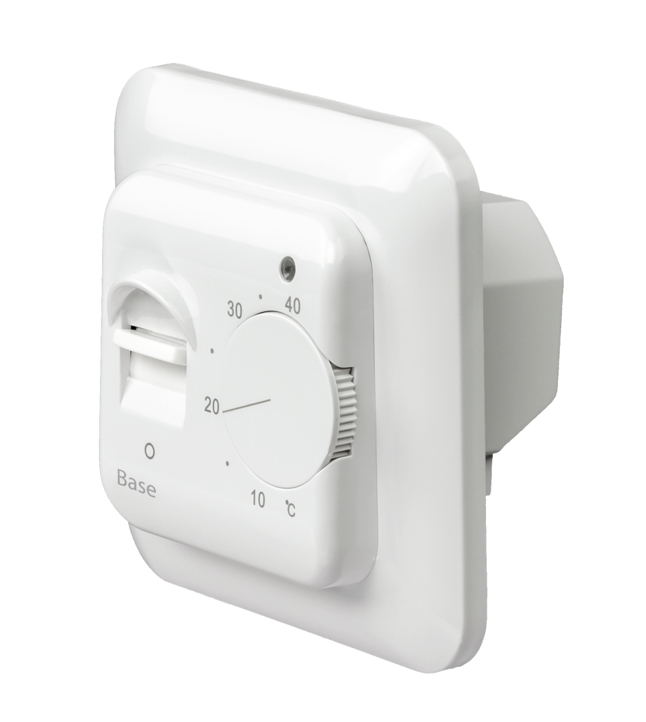 Терморегулятор Ридан Base для теплого пола,  с датчиком темературы на проводе, белый, 16А ДЕВИ 21RT0100R