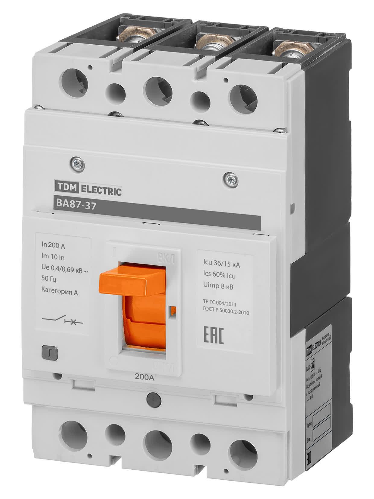 Выключатель автоматический ВА87-37 3Р 200А 35кА TDM ELECTRIC SQ0751-0017