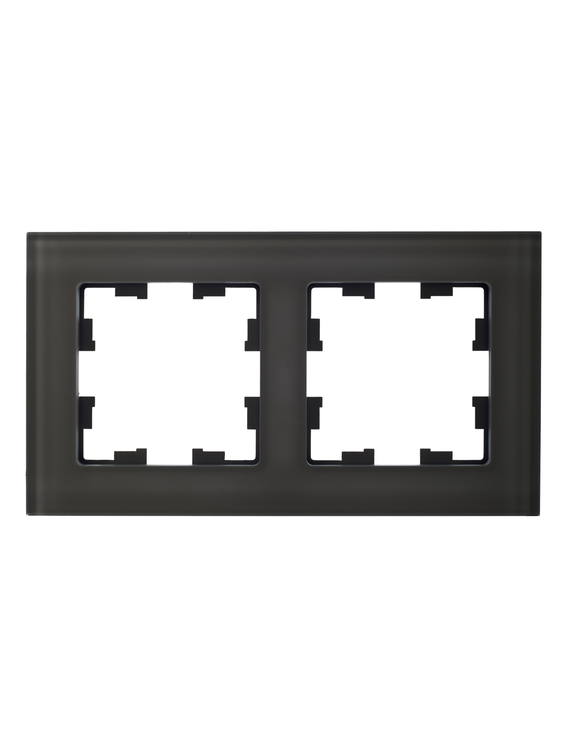 BRITE Рамка 2 поста РУ-2-2-БрД стекло дымчатый IEK BR-M22-G-K30
