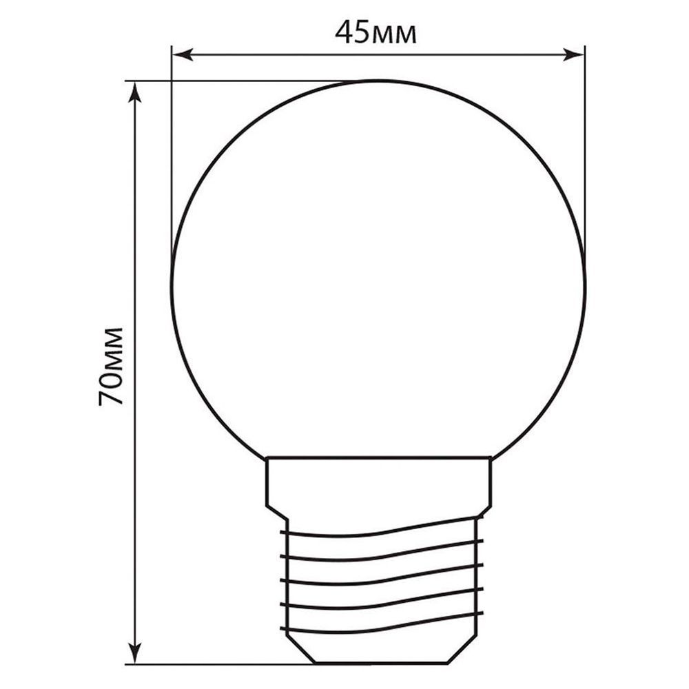 Лампа светодиодная LED 1вт Е27 белый 6400К (шар) FERON LB-37 25115