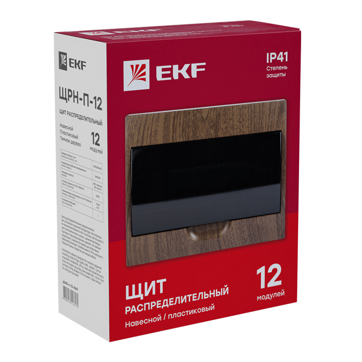 Щит распределительный навесной ЩРН-П-12 темное дерево IP41 PROxima EKF pb40-n-12-dark