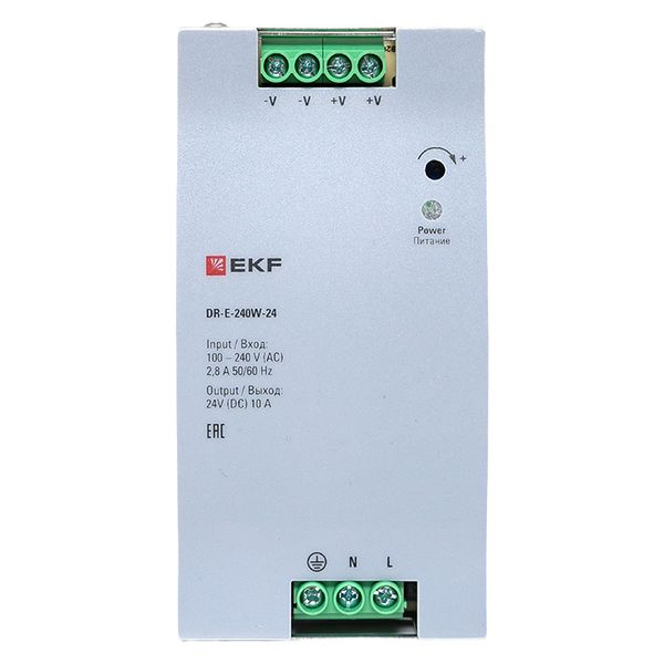 Блок питания на дин рейку 240 Вт, 220 В AC /24 В DC EKF DR-E-240W-24