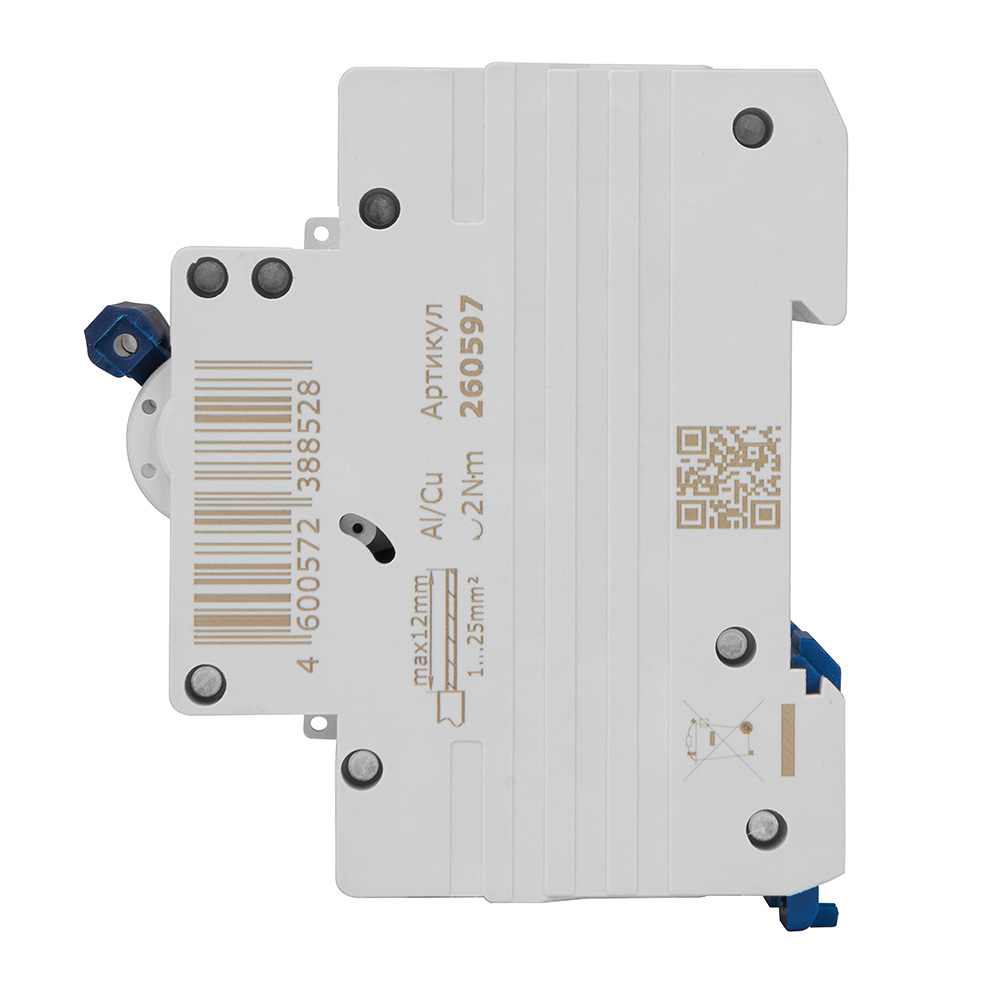 Выключатель автоматический двухполюсный 10А C 6кА AC OptiDin BM63-2C10-УХЛ3 КЭАЗ 260597