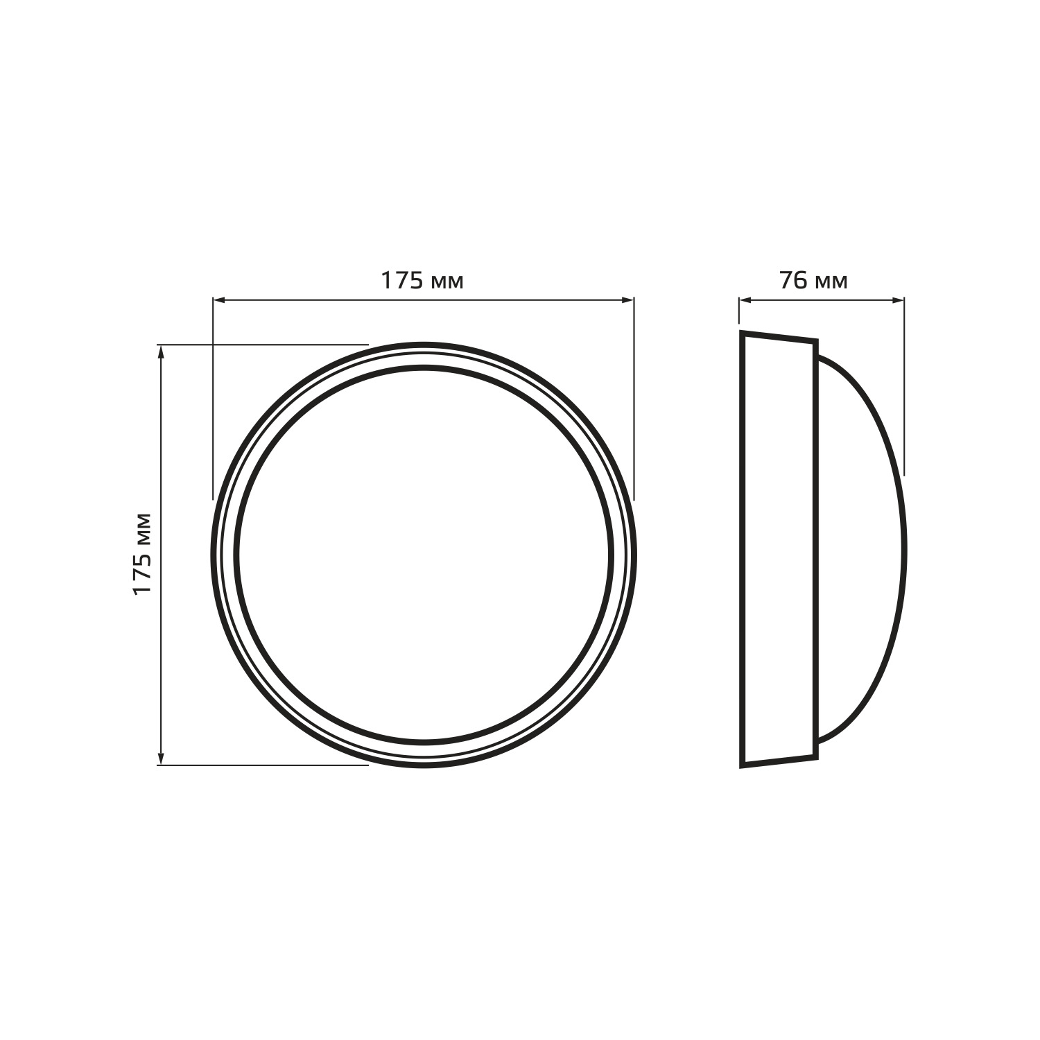 Светильник светодиодный накладной LED ДБП 15 Вт 1220 Лм 4000К d175х76 мм IP54 круг Qplus Gauss GAUSS 141411215