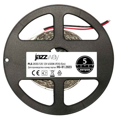 Лента светодиодная LEDx120/м 5м 10 Вт/м 12В белый IP20 (5м) JazzWay 2859051