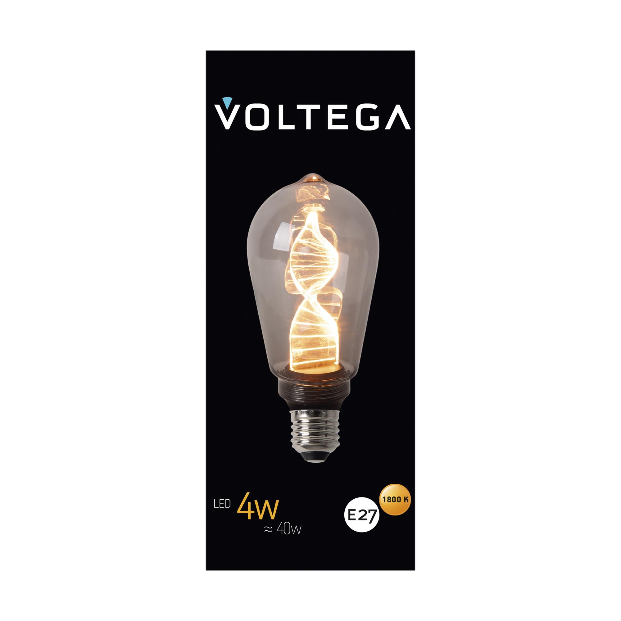 Лампочка филаментная цоколь E27 4W 1800К тип ST64 DNA Voltega 8594 VG10-ST64warm3.5W-F-SM-DNA