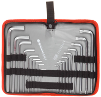 Набор ключей имбусовых ''Мастер''Cr-V, 18 шт,нейлоновый чехол ,HEX 1,5-10 мм длинные 9 шт,TORX Т10-Т50 длинные 9 шт ЗУБР 27463-H18