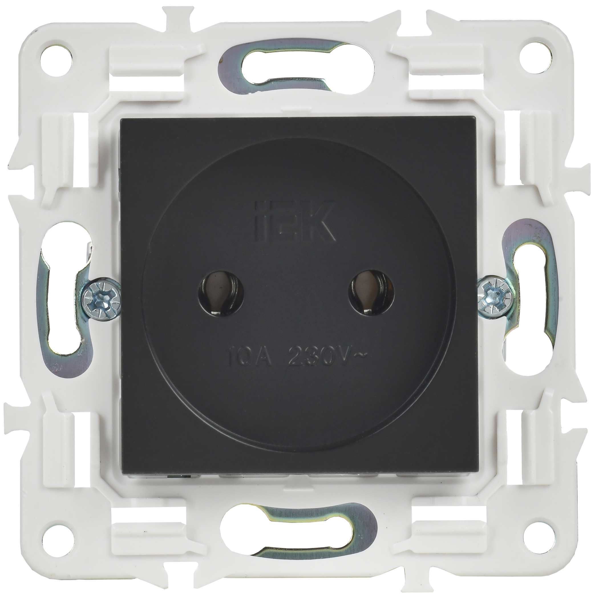SKANDY Розетка без заземления без защитных шторок 10А SK-R02Bl черный IEK SK-R10-10-K02